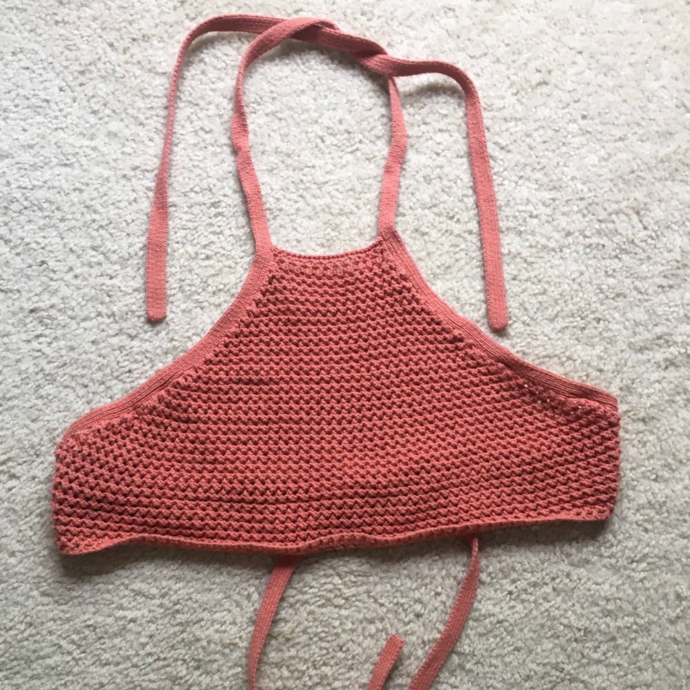 Streetwear Society crochet halter crop top